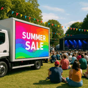 pantalla LED en camión evento México