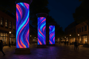 pantallas LED flexibles en espacio urbano México