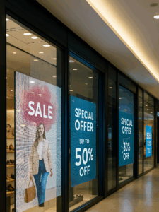 pantalla LED transparente en centro comercial México
