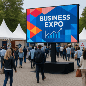 pantalla LED en feria empresarial al aire libre México
