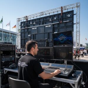 operador técnico pantalla LED móvil