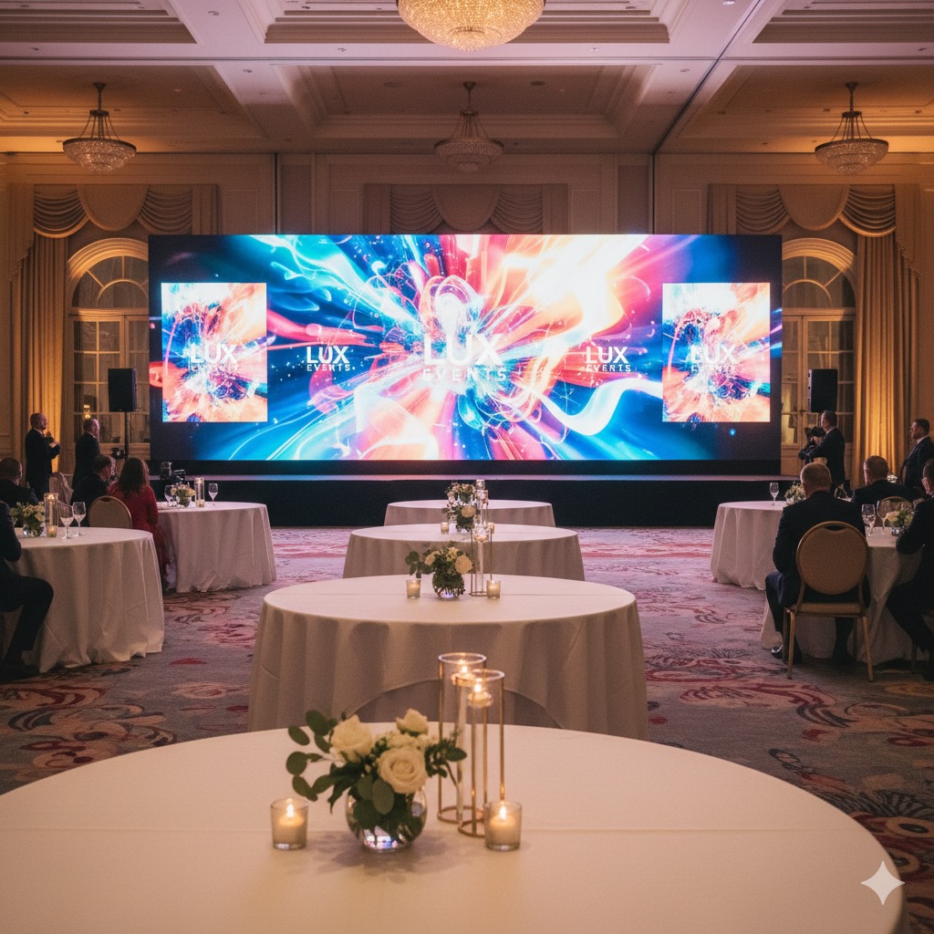 Pantalla LED para salón de eventos precio con instalación incluida
