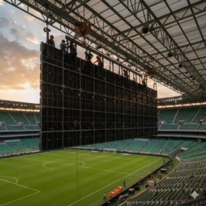 instalación pantalla LED estadio México