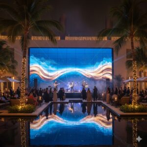 pantalla led rooftop hotel evento