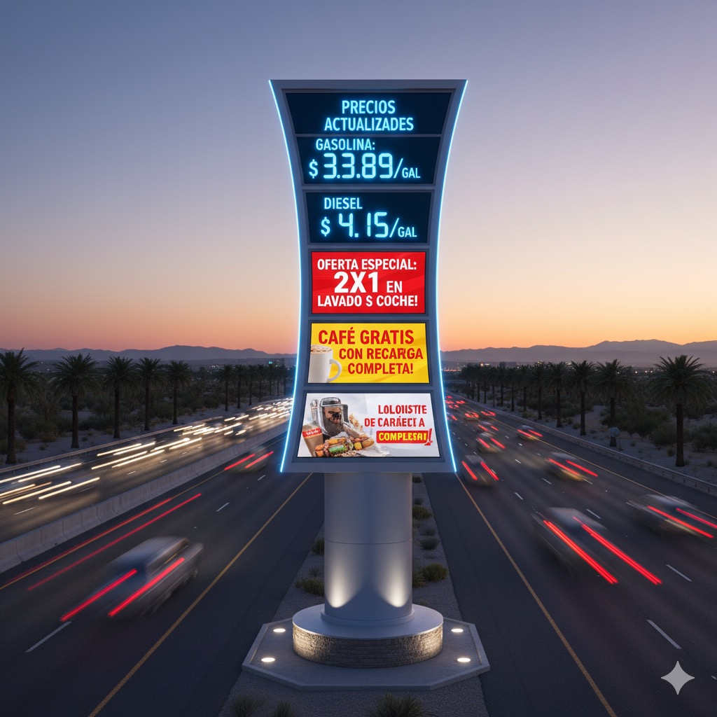 Pantalla LED para gasolinera publicidad precios y durabilidad al sol