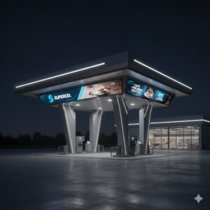pantalla led marquesina gasolinera