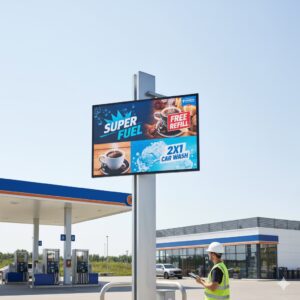 pantalla led gasolinera durabilidad sol
