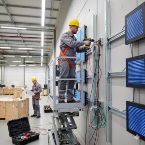 instalación de pantalla LED para supermercados
