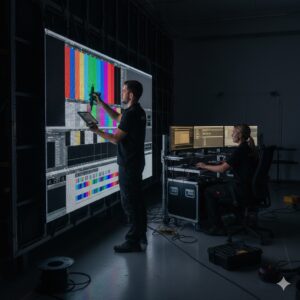 calibración técnica de pantalla LED para estación