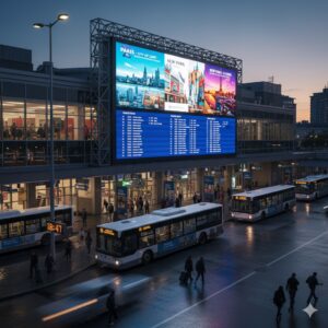 pantalla LED para estación de autobuses exterior resistente al sol