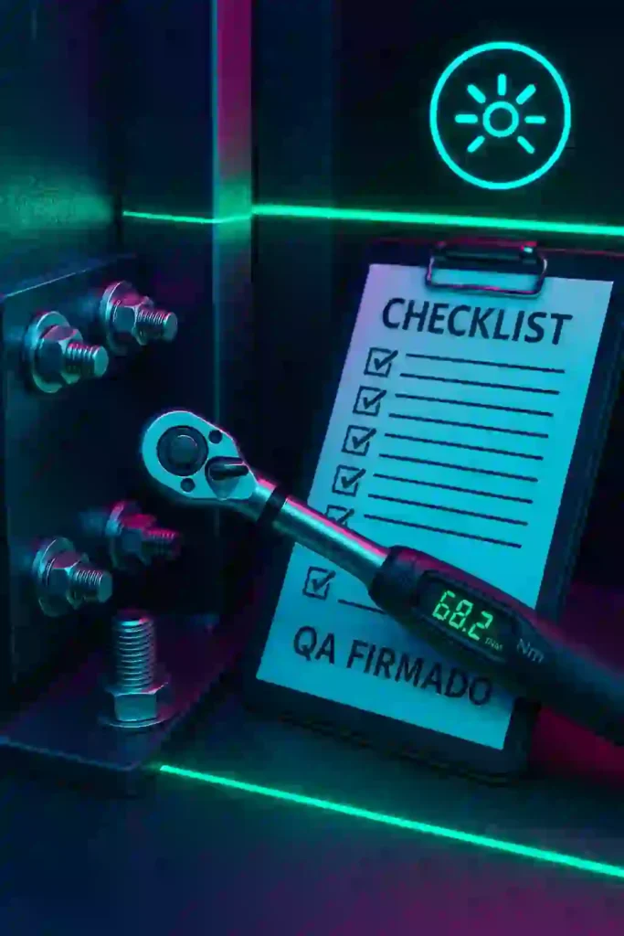 revisión de anclajes y par de apriete