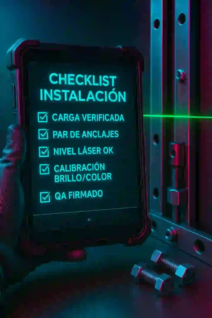 checklist de instalación y seguridad