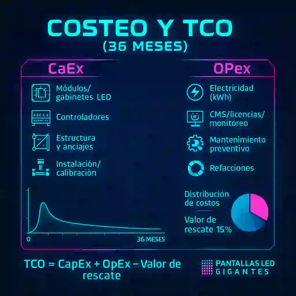 cálculo de TCO para muro publicitario