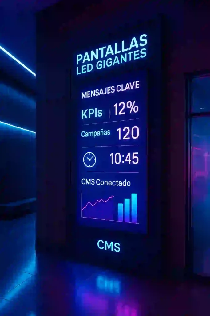 display vertical de gran formato para lobby