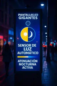 pantalla vertical de publicidad tótem exterior con sensor de luz automático