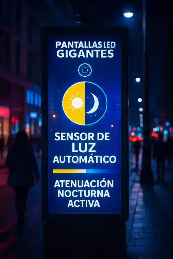 pantalla vertical de publicidad tótem exterior con sensor de luz automático