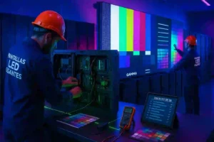 ALT Text fabricantes de videowall en México en sala de integración