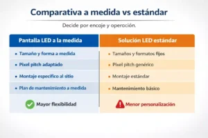 pantalla LED a la medida vs solución estándar