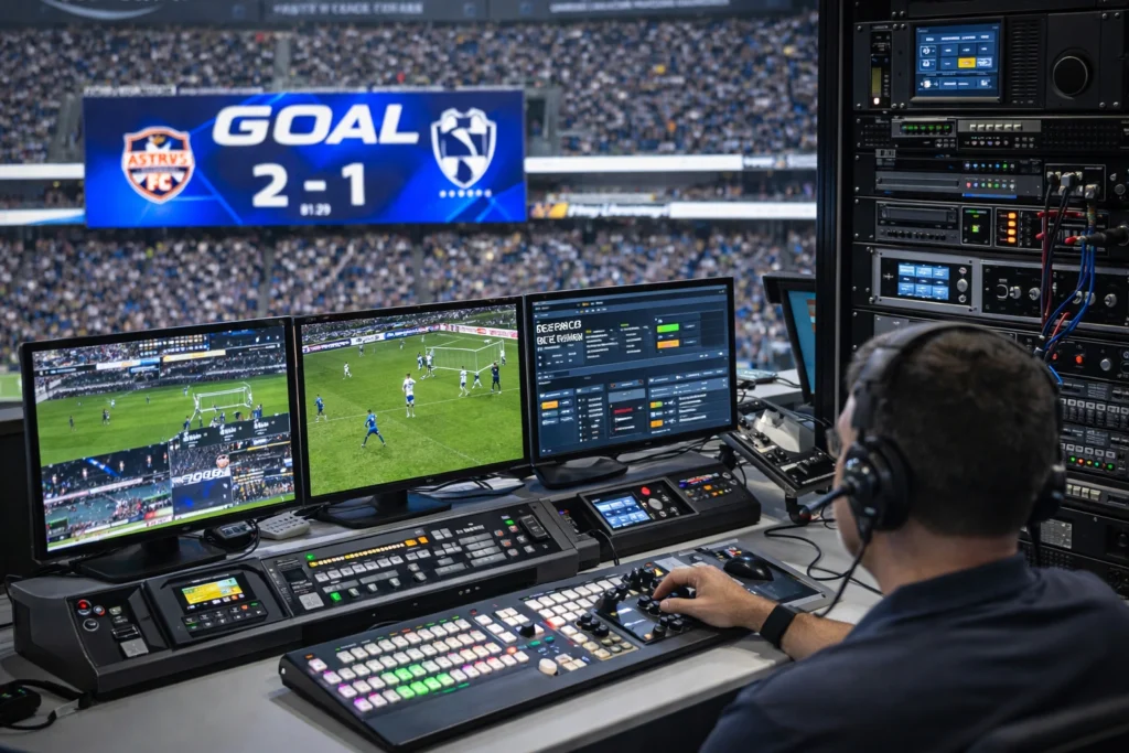 sistema de control y operación para pantallas LED gigantes para estadios