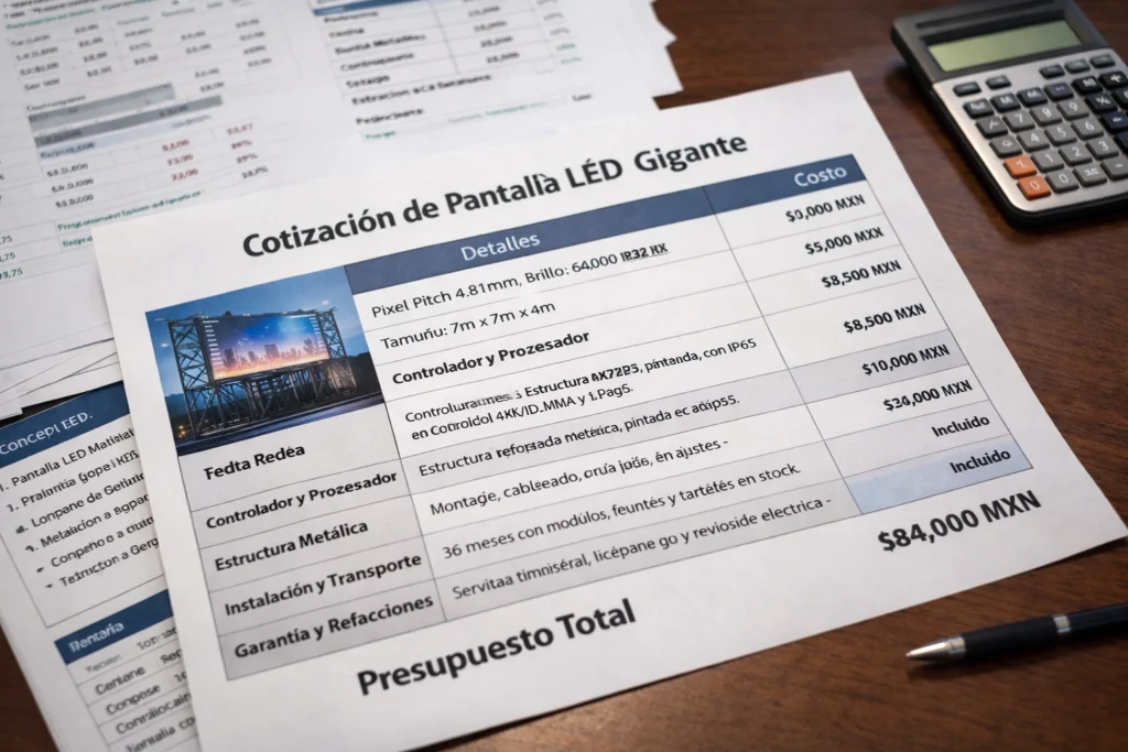 cómo elegir un proveedor de pantallas LED gigantes en México comparando cotizaciones y soporte