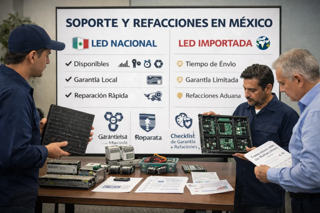 equipo directivo evaluando compra de pantalla LED gigante para empresa