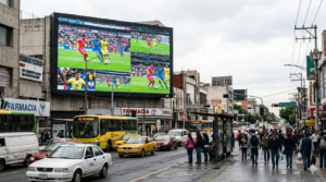 pantalla LED gigante funcionando correctamente publicidad digital alta calidad Mexico