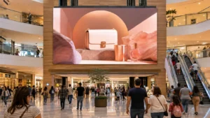 pantalla LED modular en centro comercial para publicidad digital