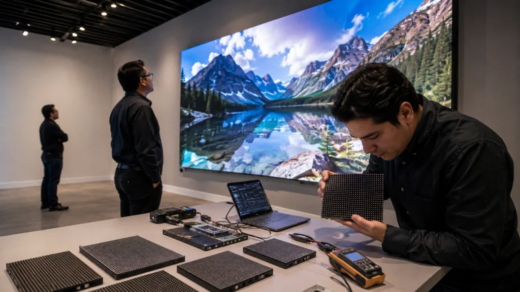 pixel pitch y resolución de pantalla LED corporativa